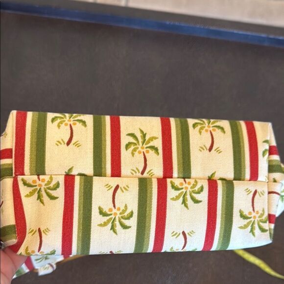 Tropical Palm Print Tote Bag with Bamboo Handles - Picture 7 of 8